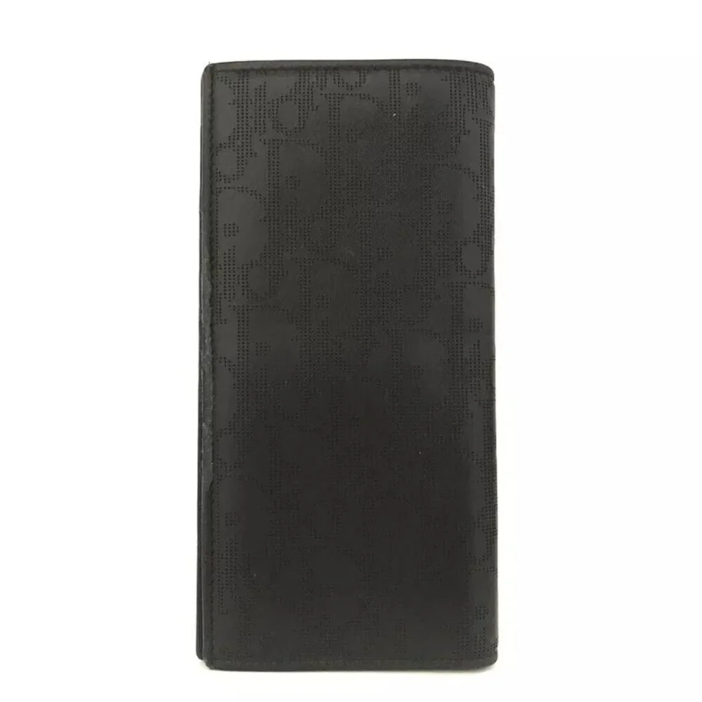$1495 Authentic DIOR by CHRISTIAN DIOR Made in ITALY Unisex Black Leather Wallet